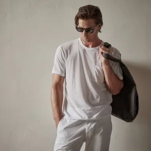 Jersey Short Sleeve Pocket Crew - White
