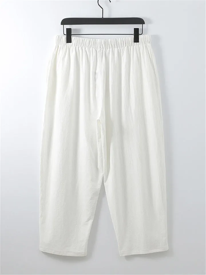 Laid-Back Style Notched Neck Button Detailing Soft Cotton Set T-Shirt   Drawstring Pants