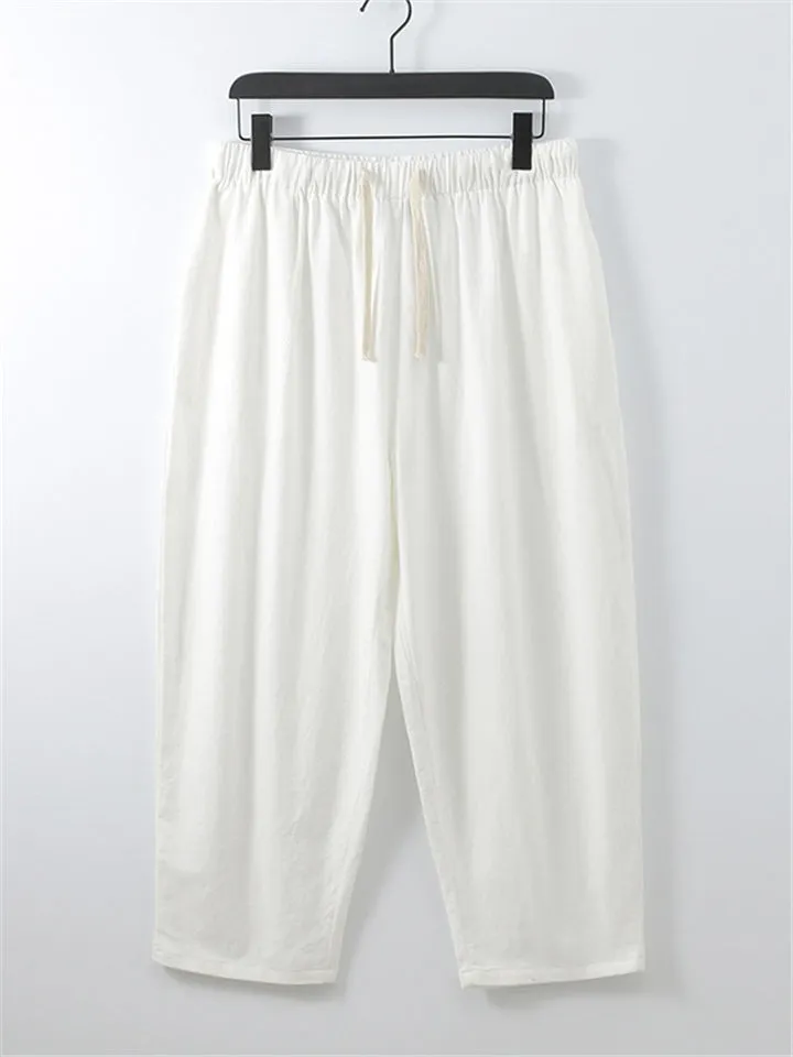 Laid-Back Style Notched Neck Button Detailing Soft Cotton Set T-Shirt   Drawstring Pants