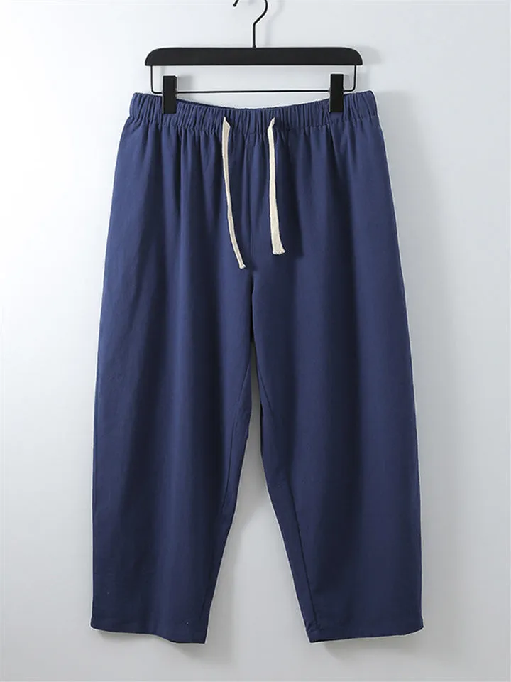 Laid-Back Style Notched Neck Button Detailing Soft Cotton Set T-Shirt   Drawstring Pants