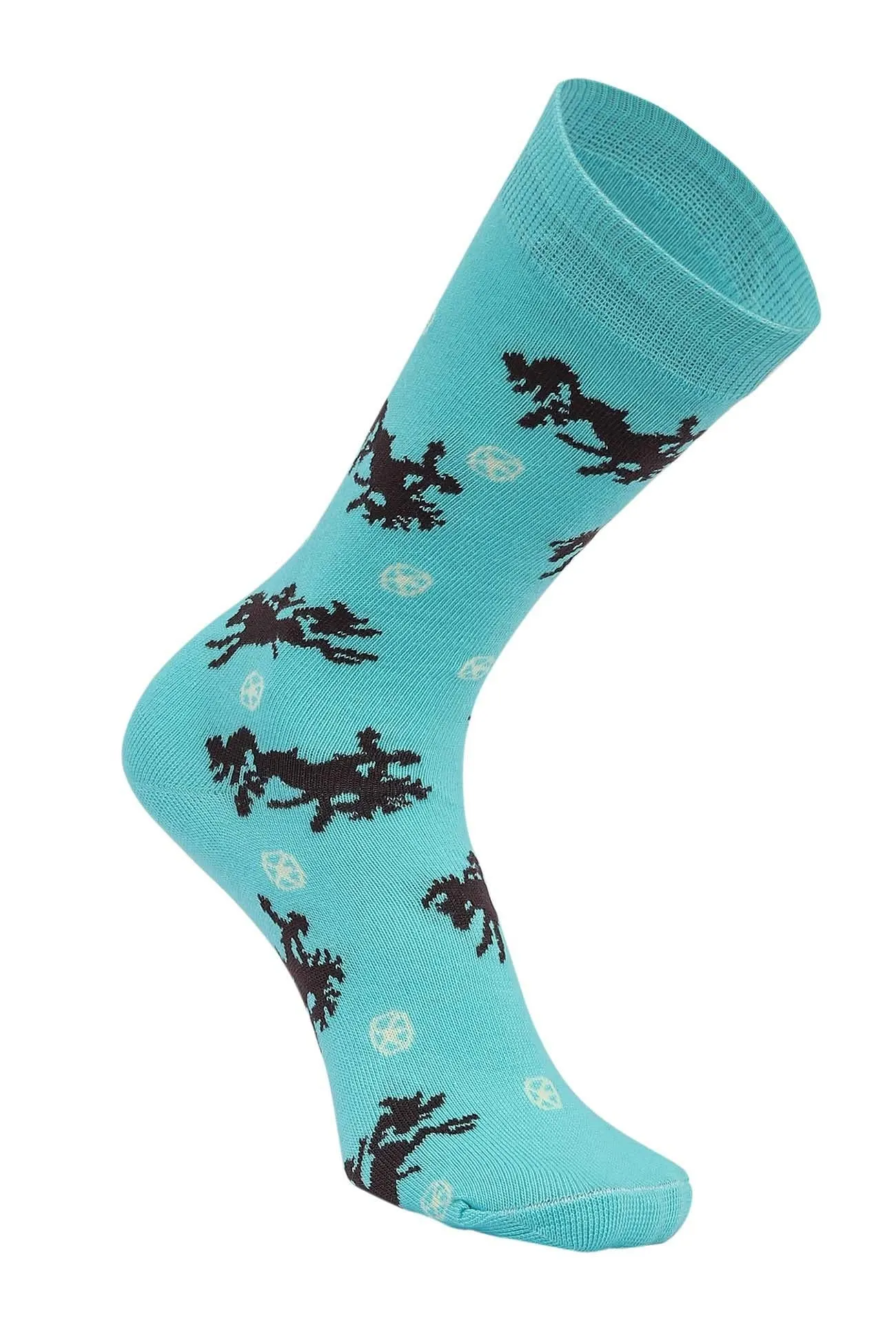 Lila Bucking Horses Socks