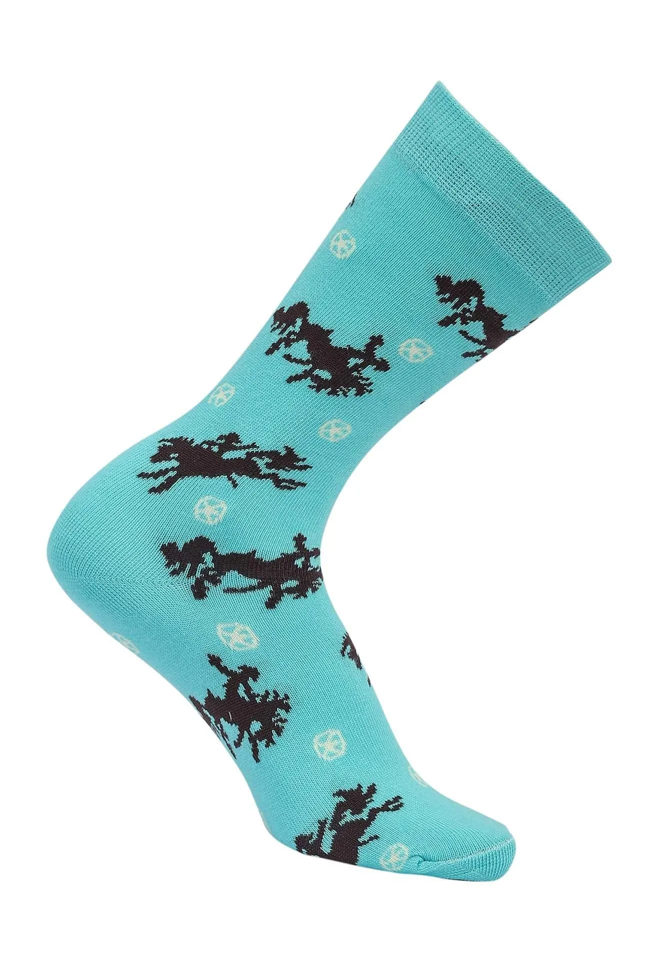 Lila Bucking Horses Socks