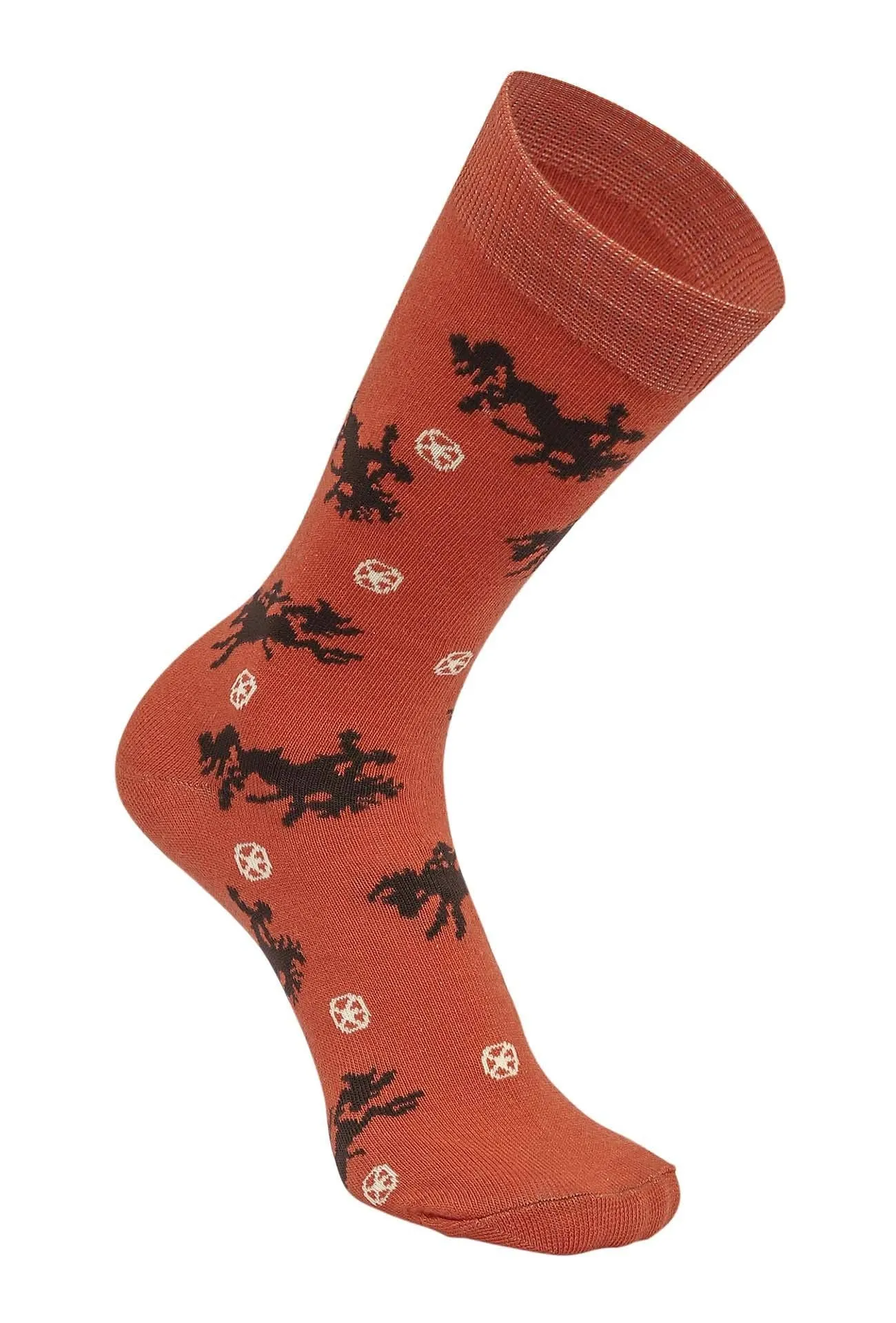 Lila Bucking Horses Socks