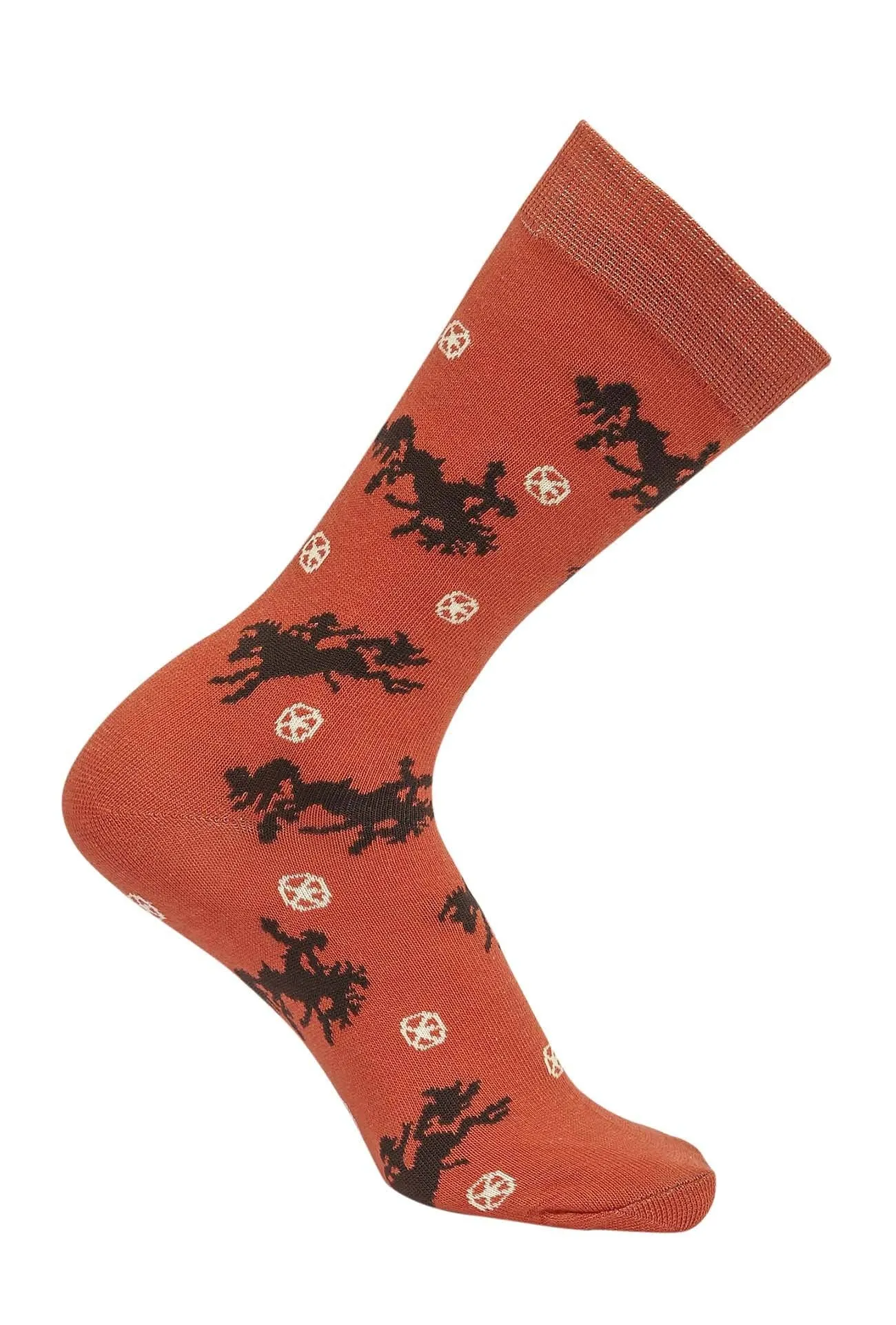 Lila Bucking Horses Socks