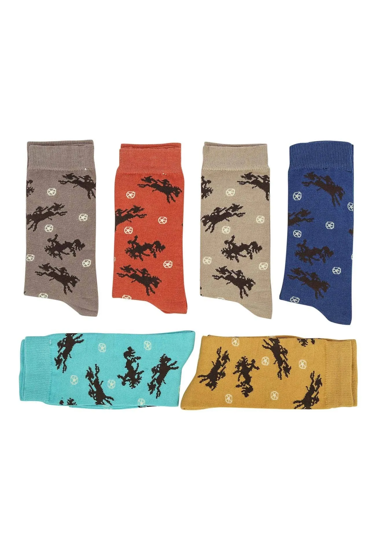 Lila Bucking Horses Socks