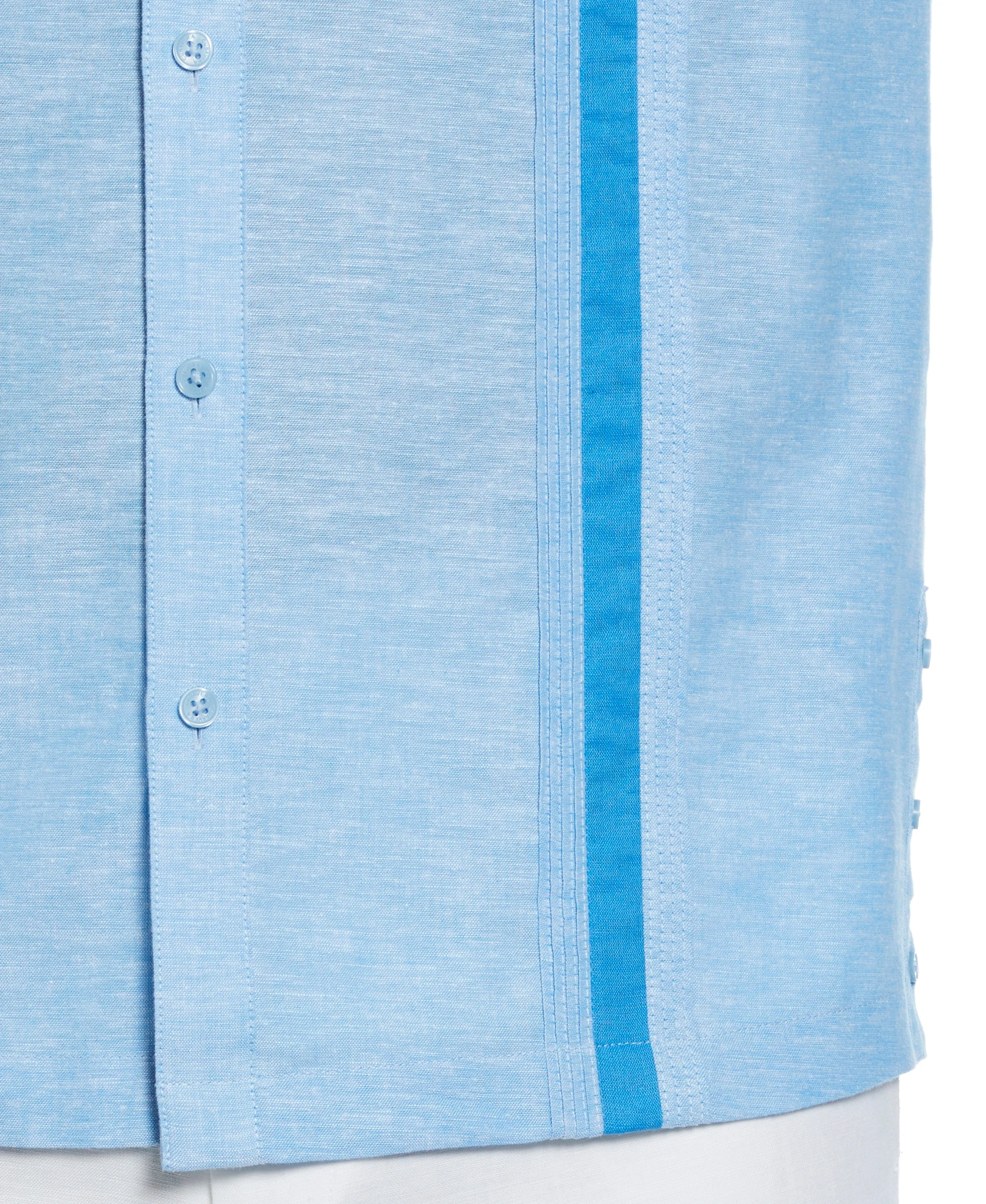 Linen Blend Cross Dye Guayabera Shirt