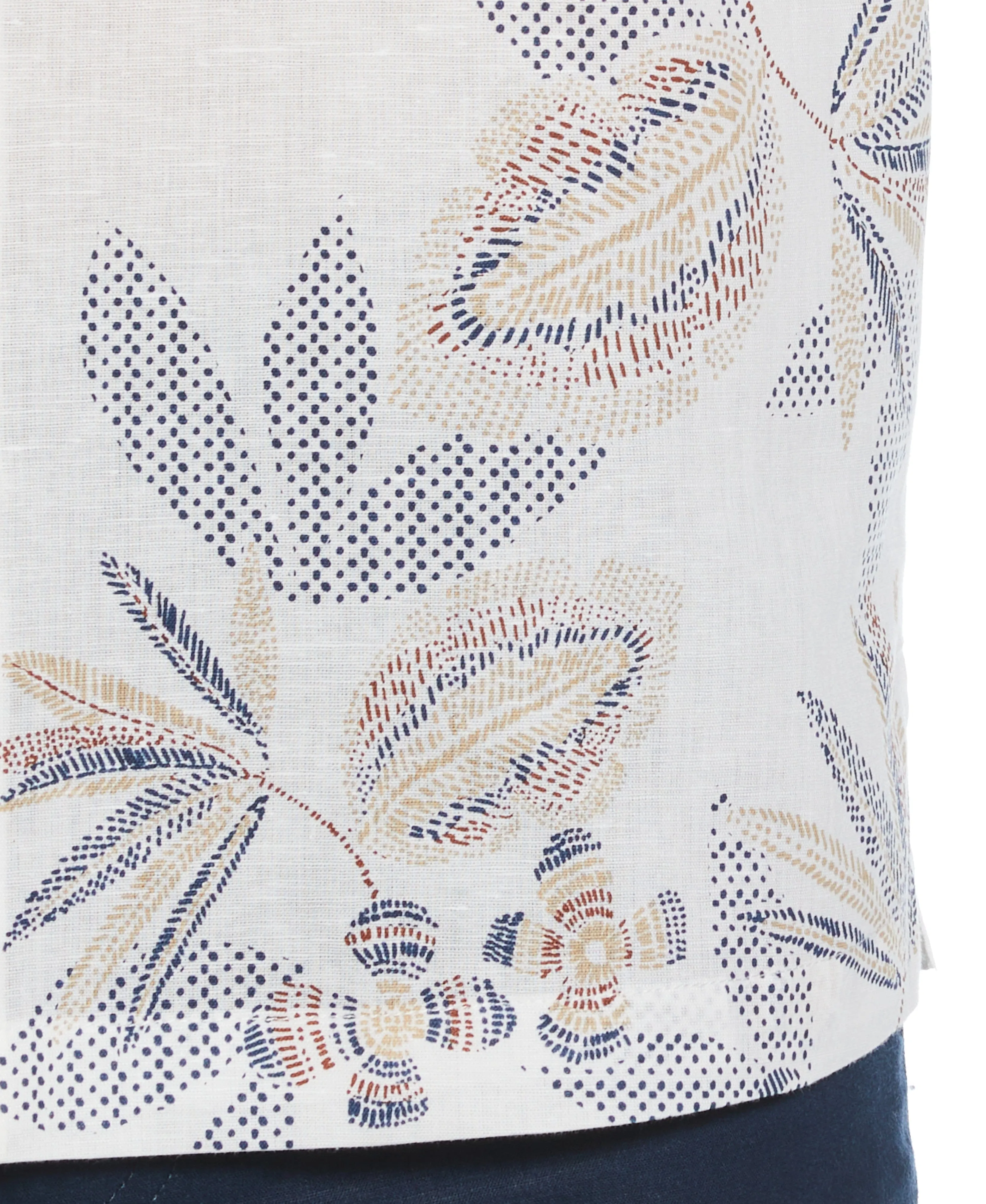 Linen Blend Engineered Floral Print Shirt