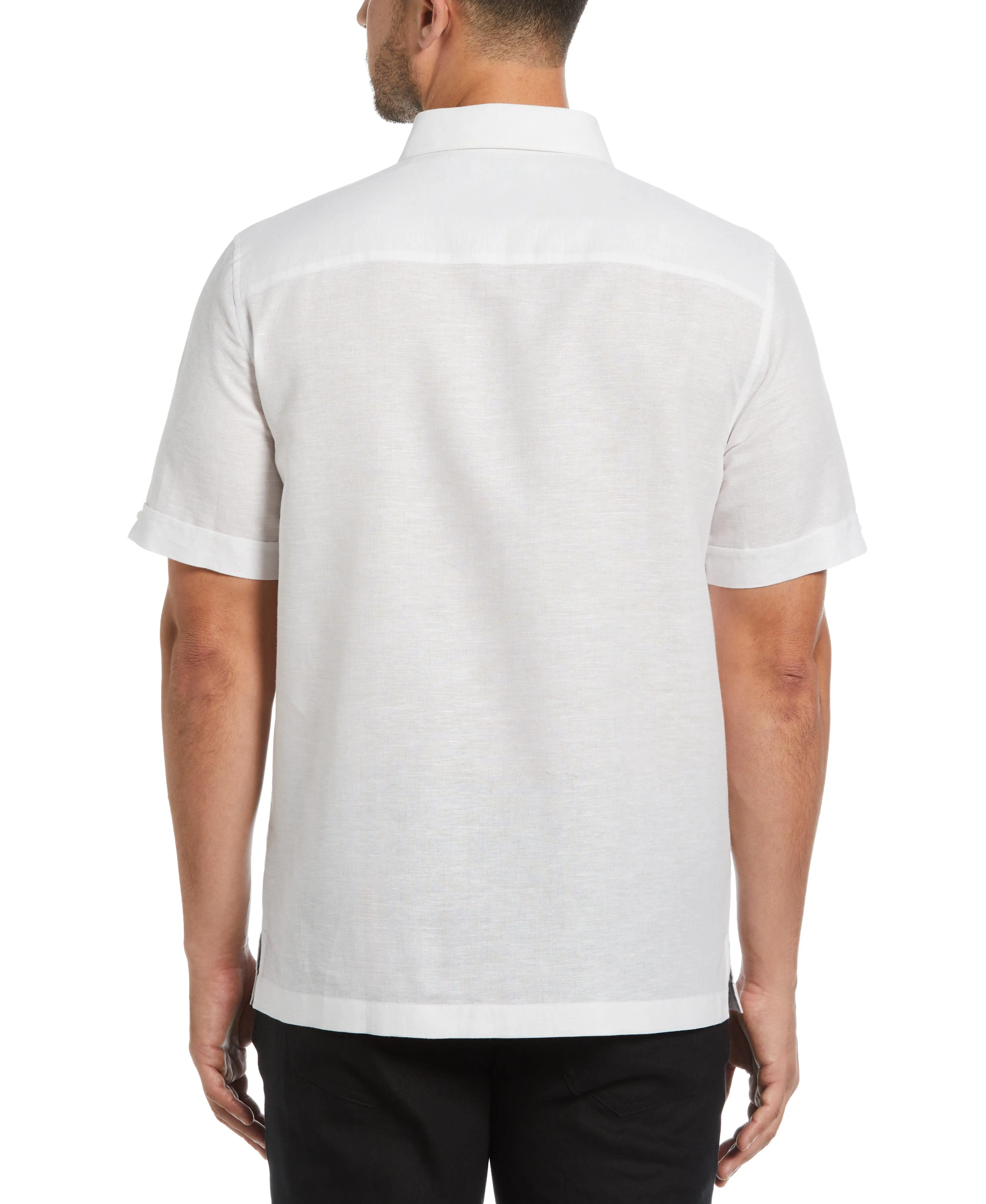 Linen Blend Yarn Dyed Panel Shirt