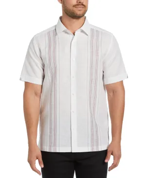 Linen Blend Yarn Dyed Panel Shirt