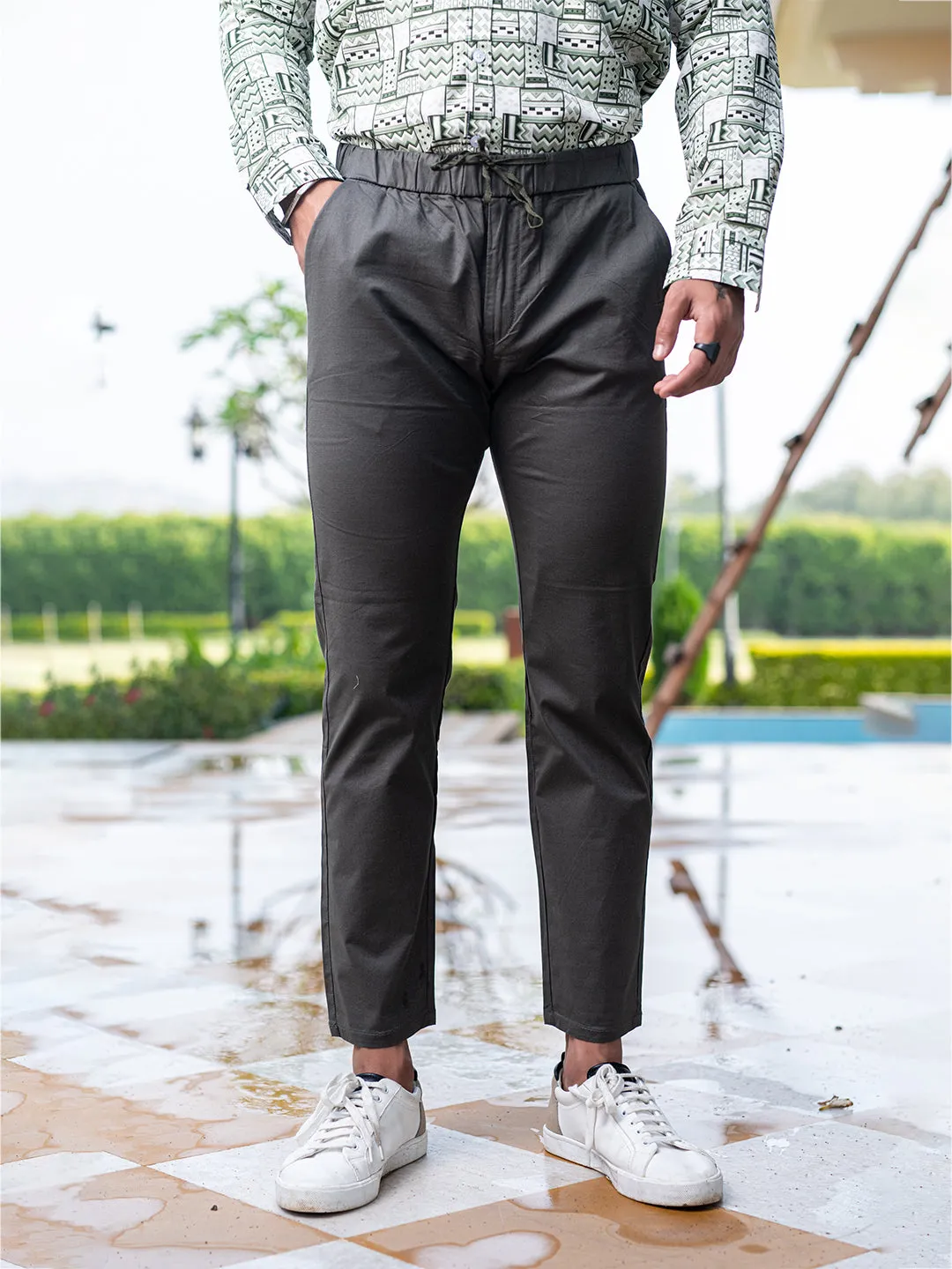 Linen Lycra Comfort Fit Mens Trouser