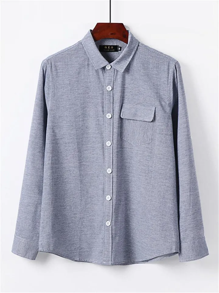 Loose Casual Comfy Striped Full Buttons Long Sleeve Shirts With Pocket