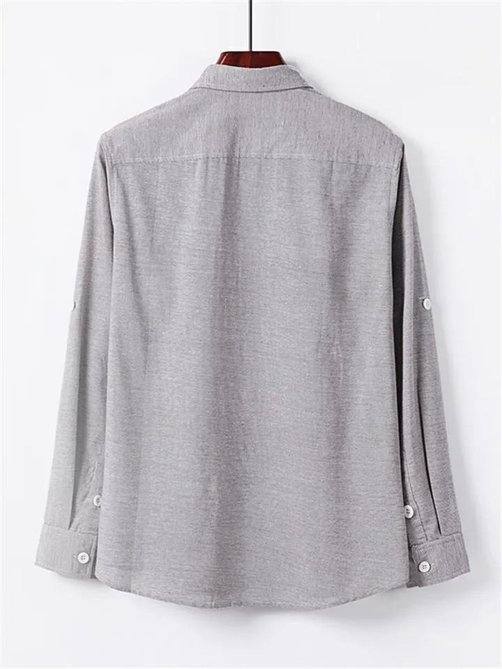 Loose Casual Comfy Striped Full Buttons Long Sleeve Shirts With Pocket