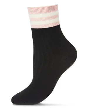 Luxe Stripe Socks in Black