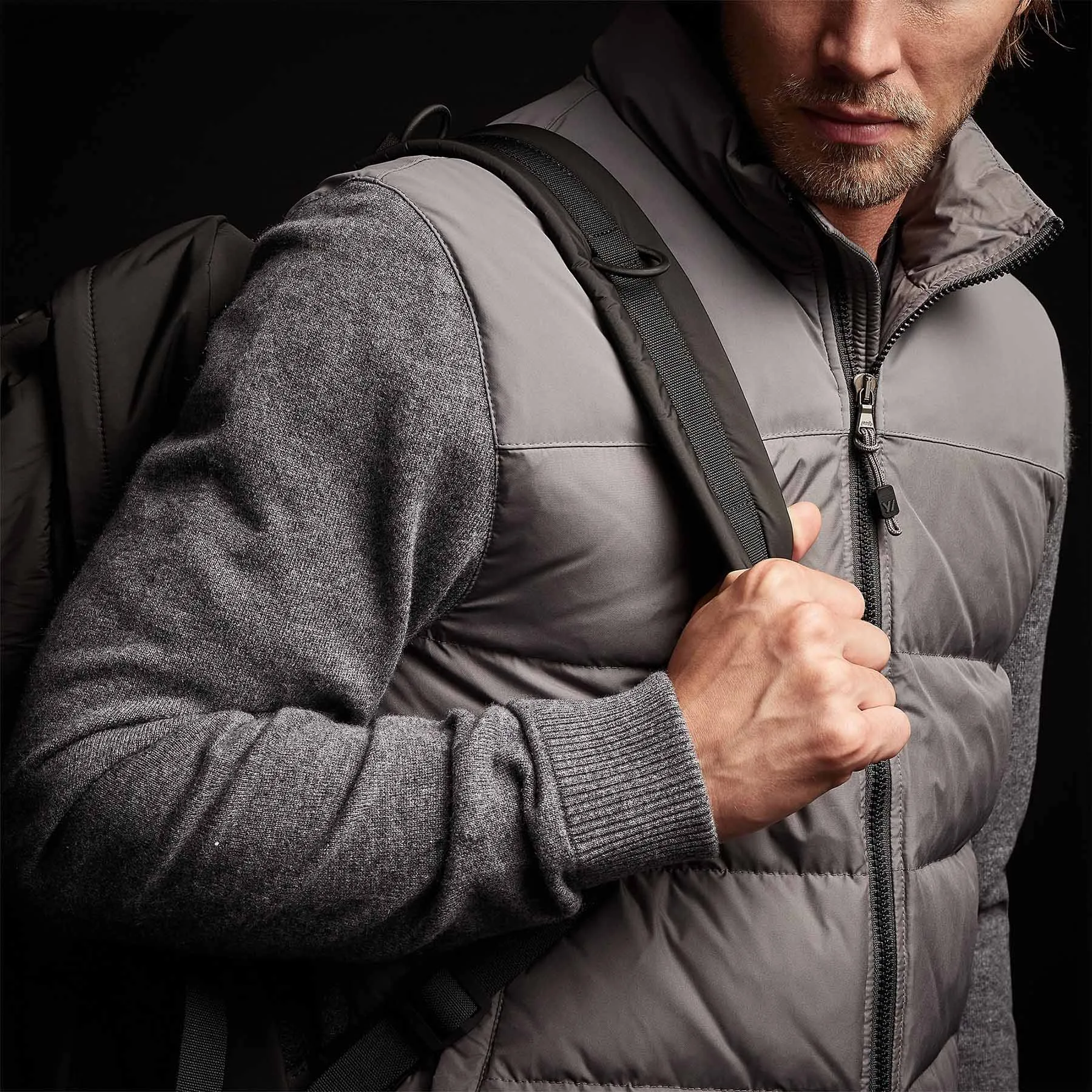 Luxury Down Zip Front Sweater - Flannel