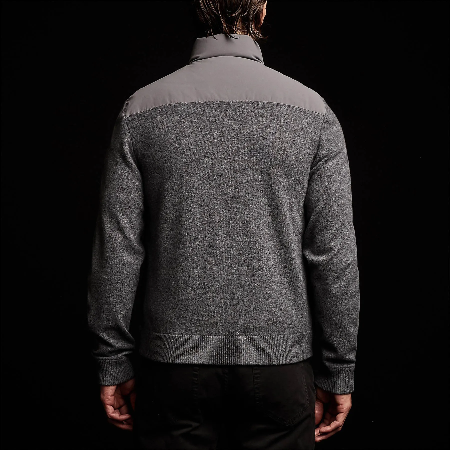 Luxury Down Zip Front Sweater - Flannel