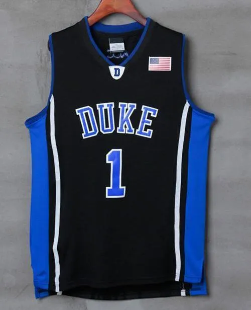 Men 1 Kyrie Irving Jersey Duke Blue Devils Jersey Throwback Swingman