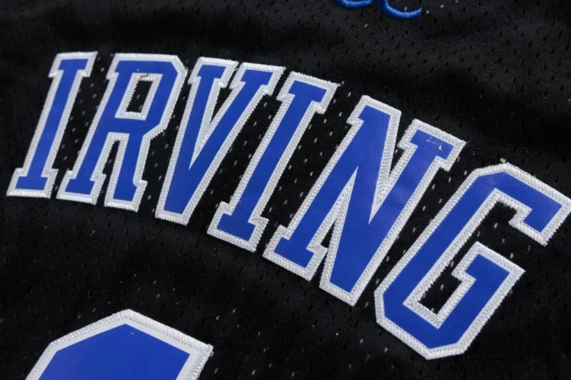 Men 1 Kyrie Irving Jersey Duke Blue Devils Jersey Throwback Swingman