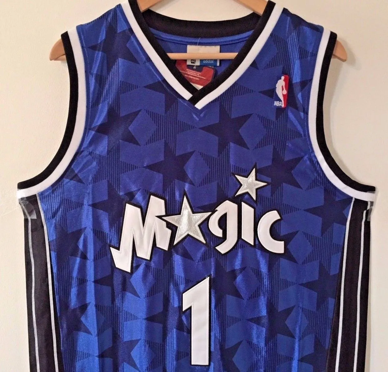 Men 1 Penny Hardaway Jersey Blue Orlando Magic Thowback Swingman Jersey