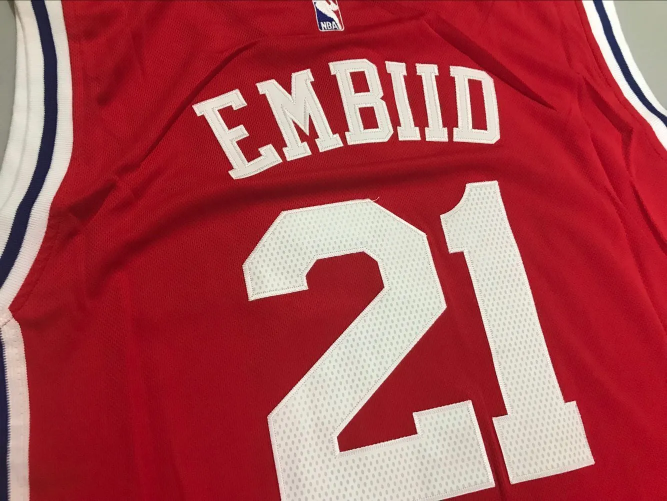 Men 21 Joel Embiid Jersey Red Philadelphia 76ers Swingman Jersey Fanatics