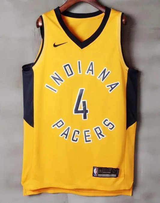 Men 4 VICTOR OLADIPO Jersey Yellow Gold Indiana Pacers Jersey Player