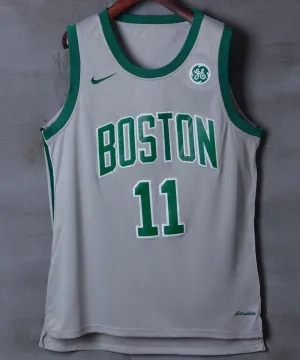 Men Boston Celtics 11 Kyrie Irving Jersey Gray Authentic Player