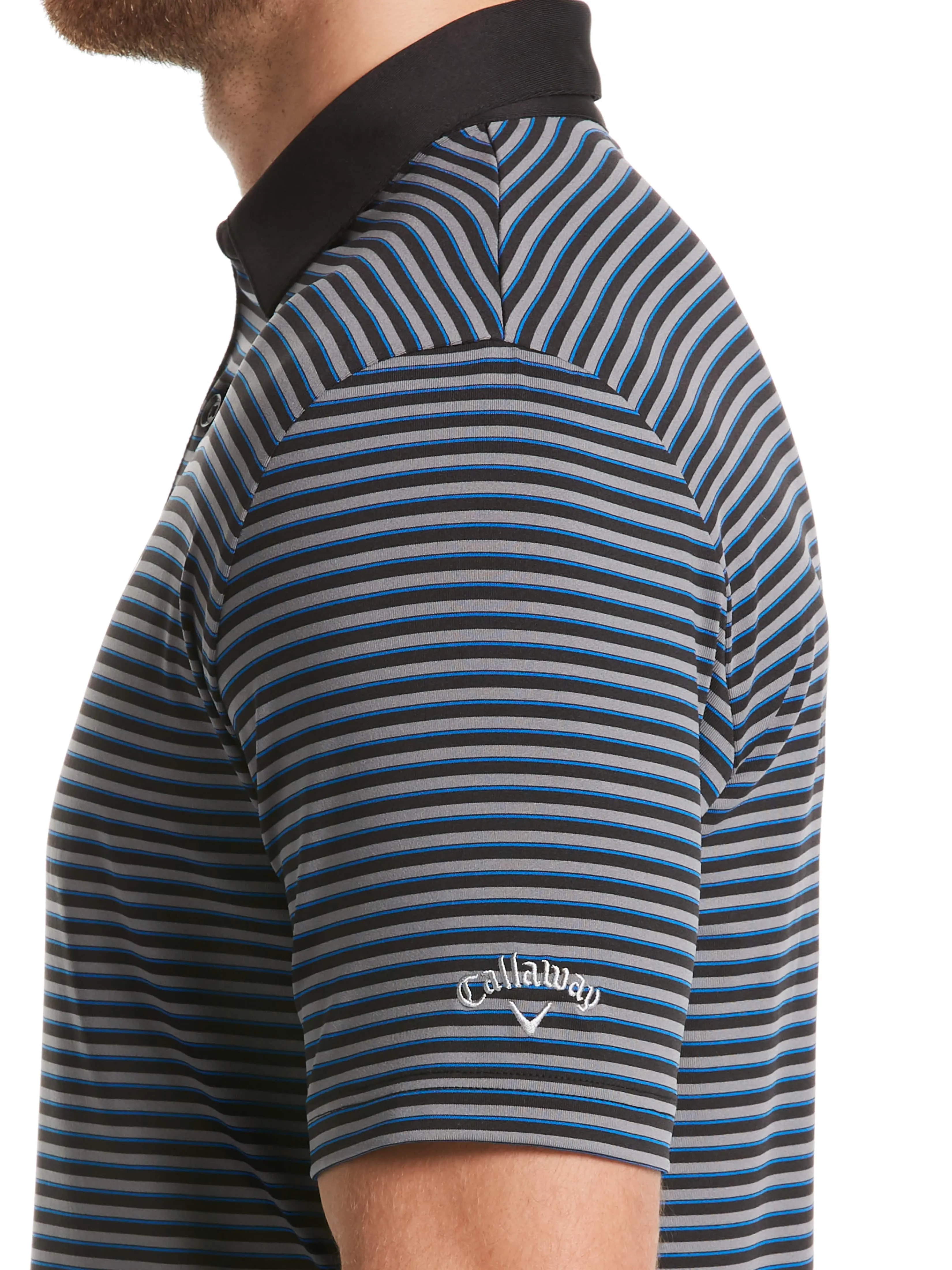 Mens 3-Color Stripe Polo