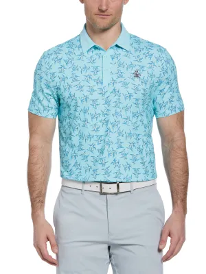 Men's 60s Floral Pete Print Short Sleeve Golf Polo Shirt