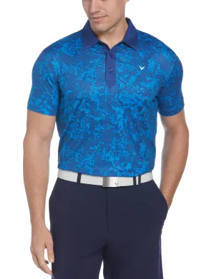 Mens Callaway X All-Over Abstract Camo Print Golf Polo