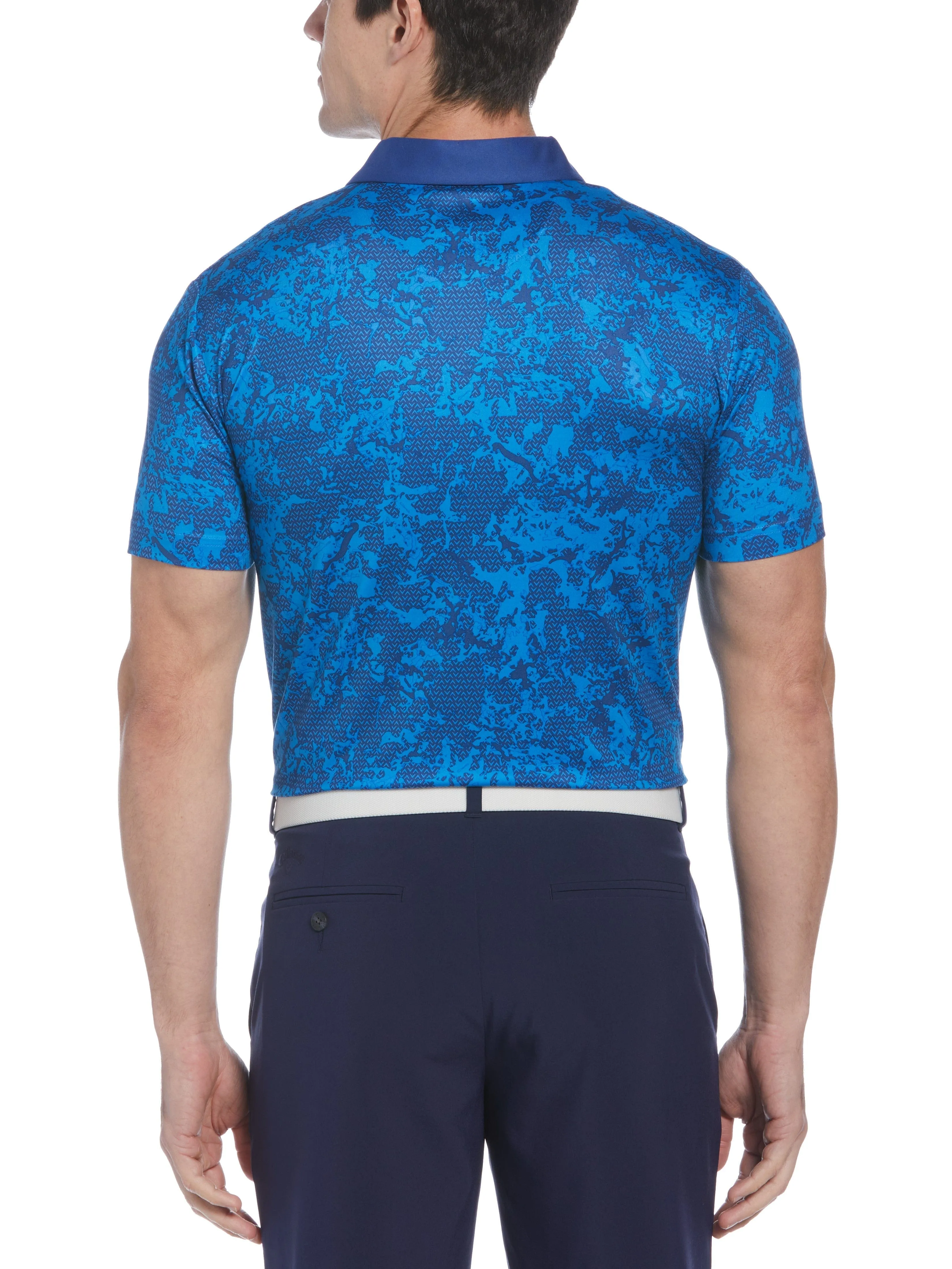 Mens Callaway X All-Over Abstract Camo Print Golf Polo