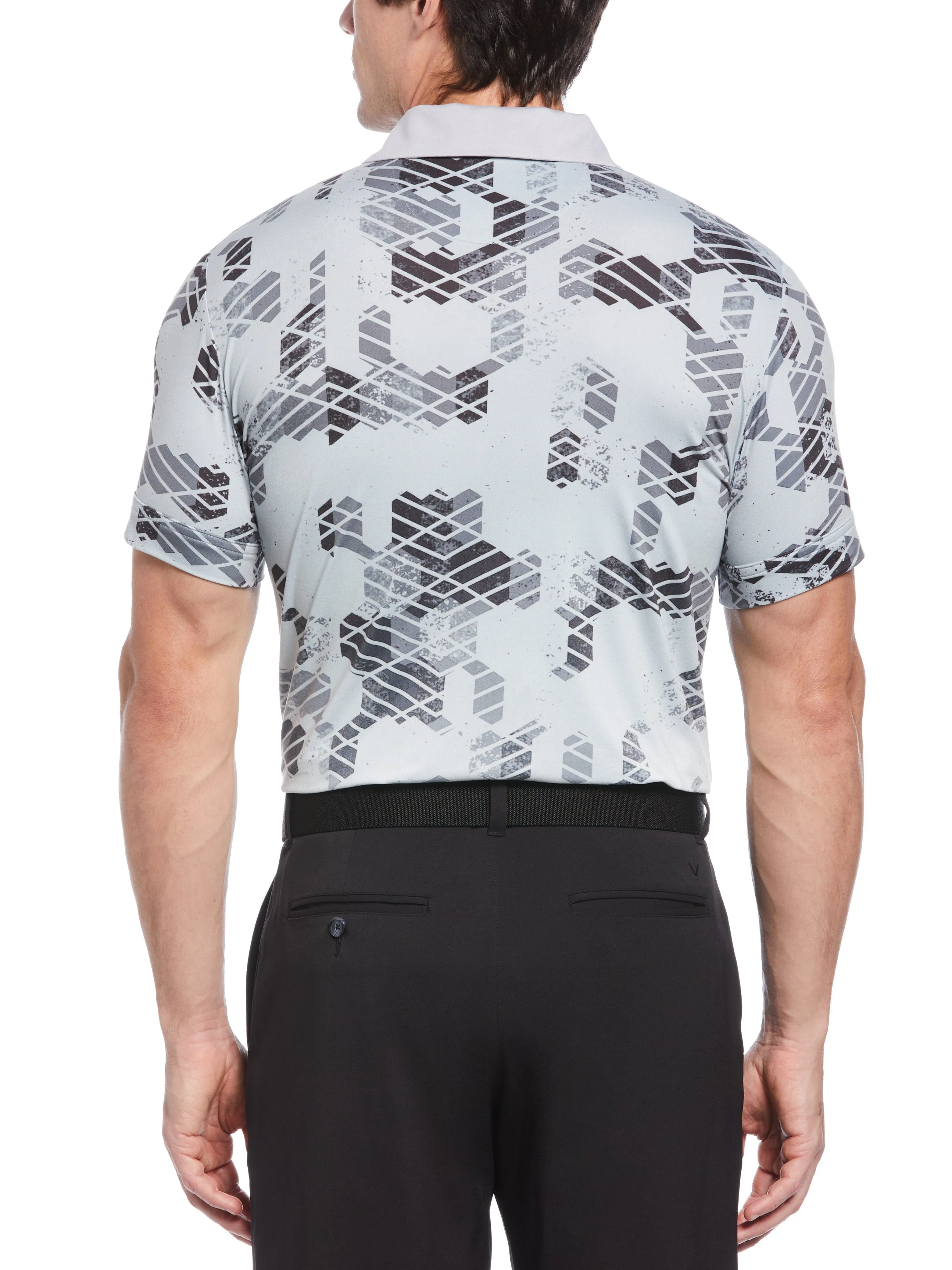 Mens Callaway X All-Over Geo Print Golf Polo