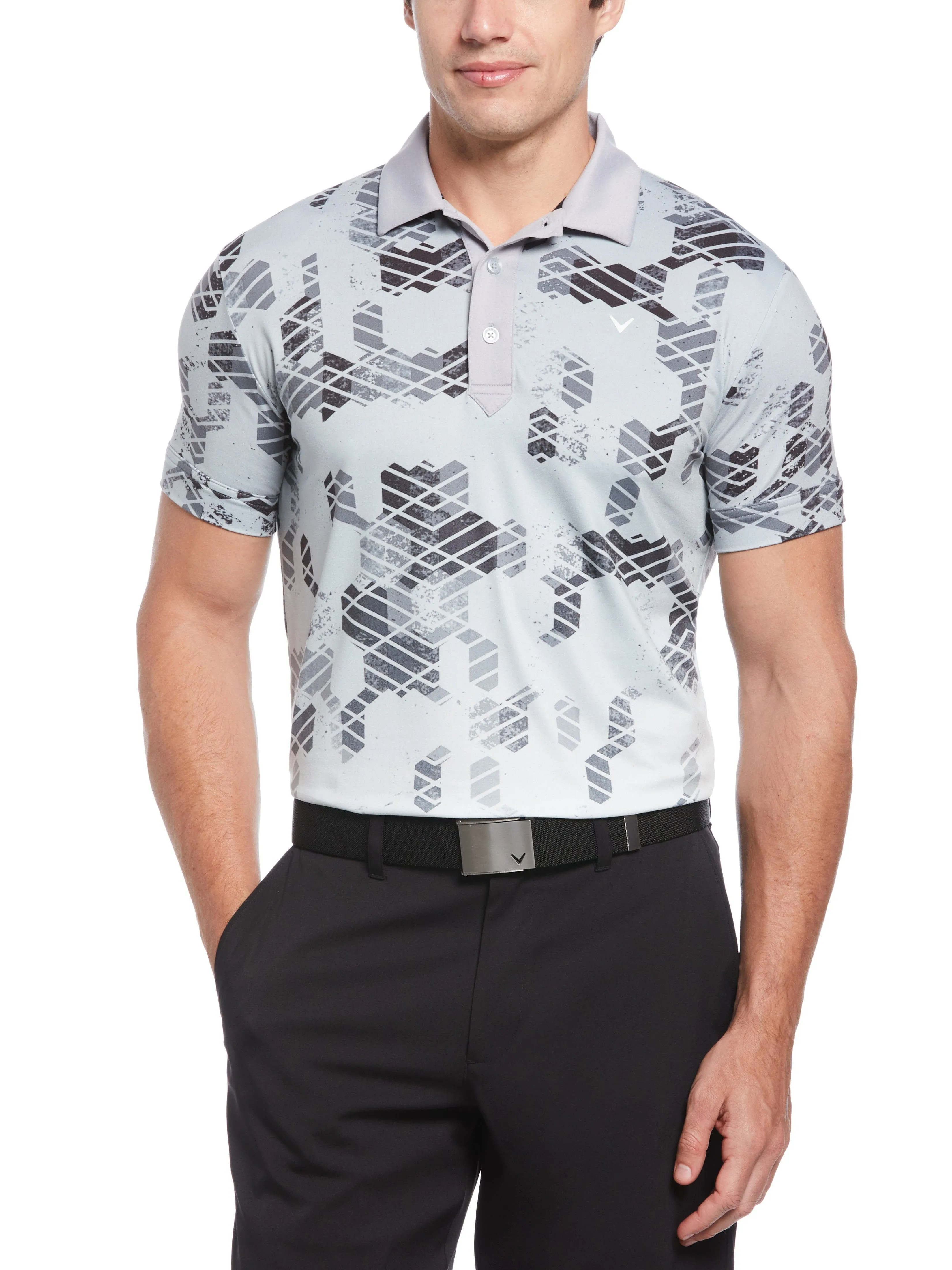 Mens Callaway X All-Over Geo Print Golf Polo