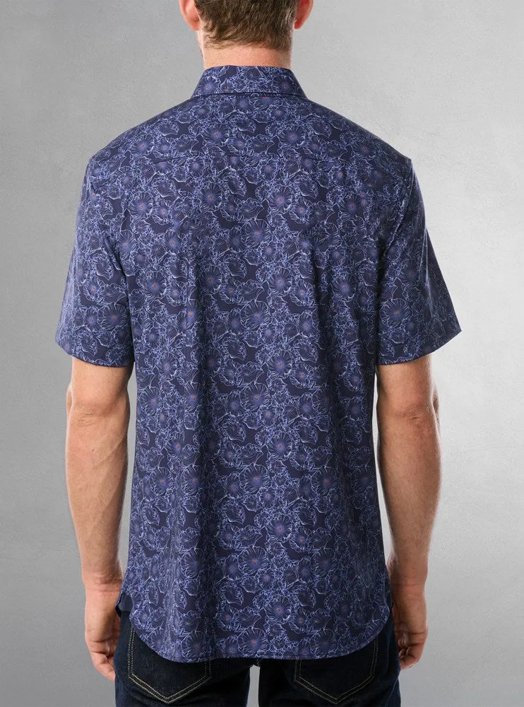 Men's casual short sleeve stretch shirt