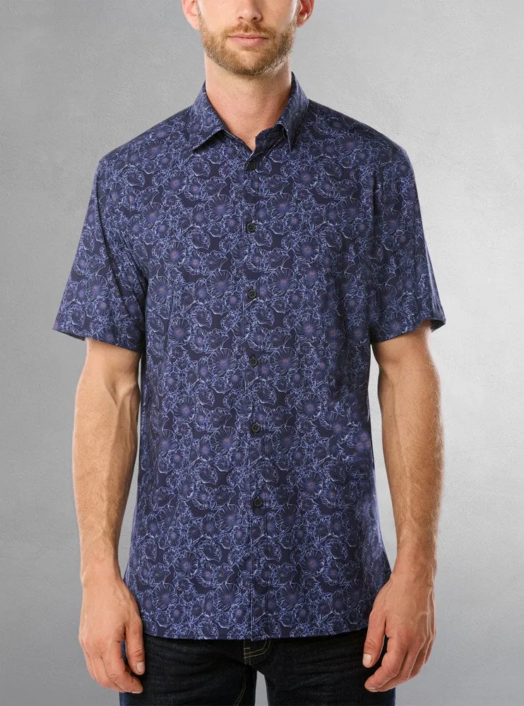 Men's casual short sleeve stretch shirt