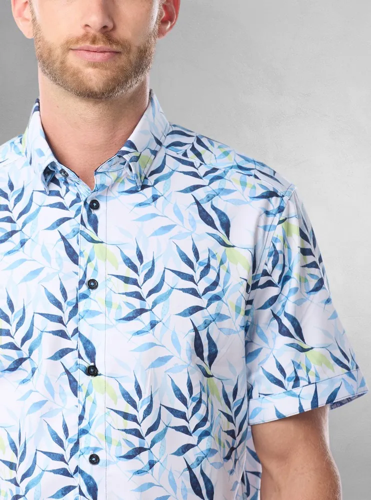Men's casual short sleeve stretch shirt