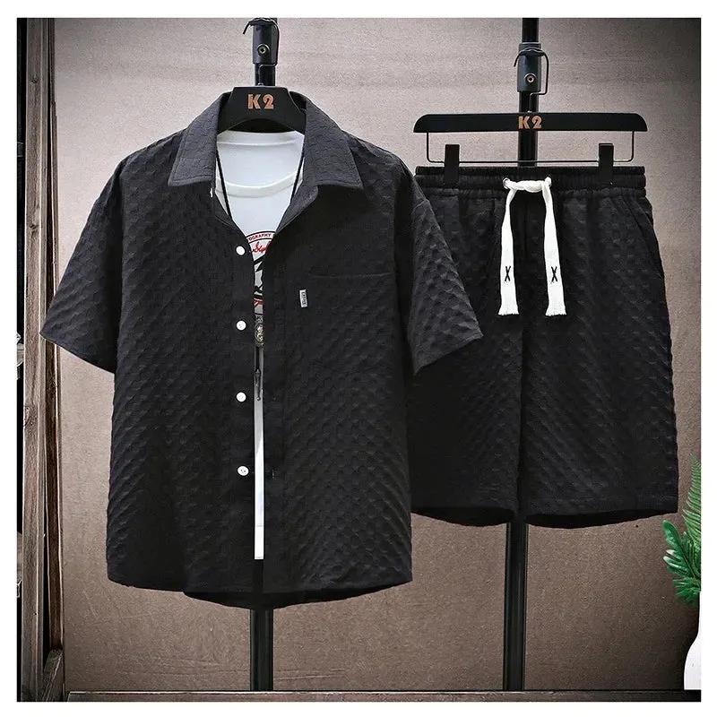 Men's Casual Sport Suit – Short Sleeve, Vintage & Trendy