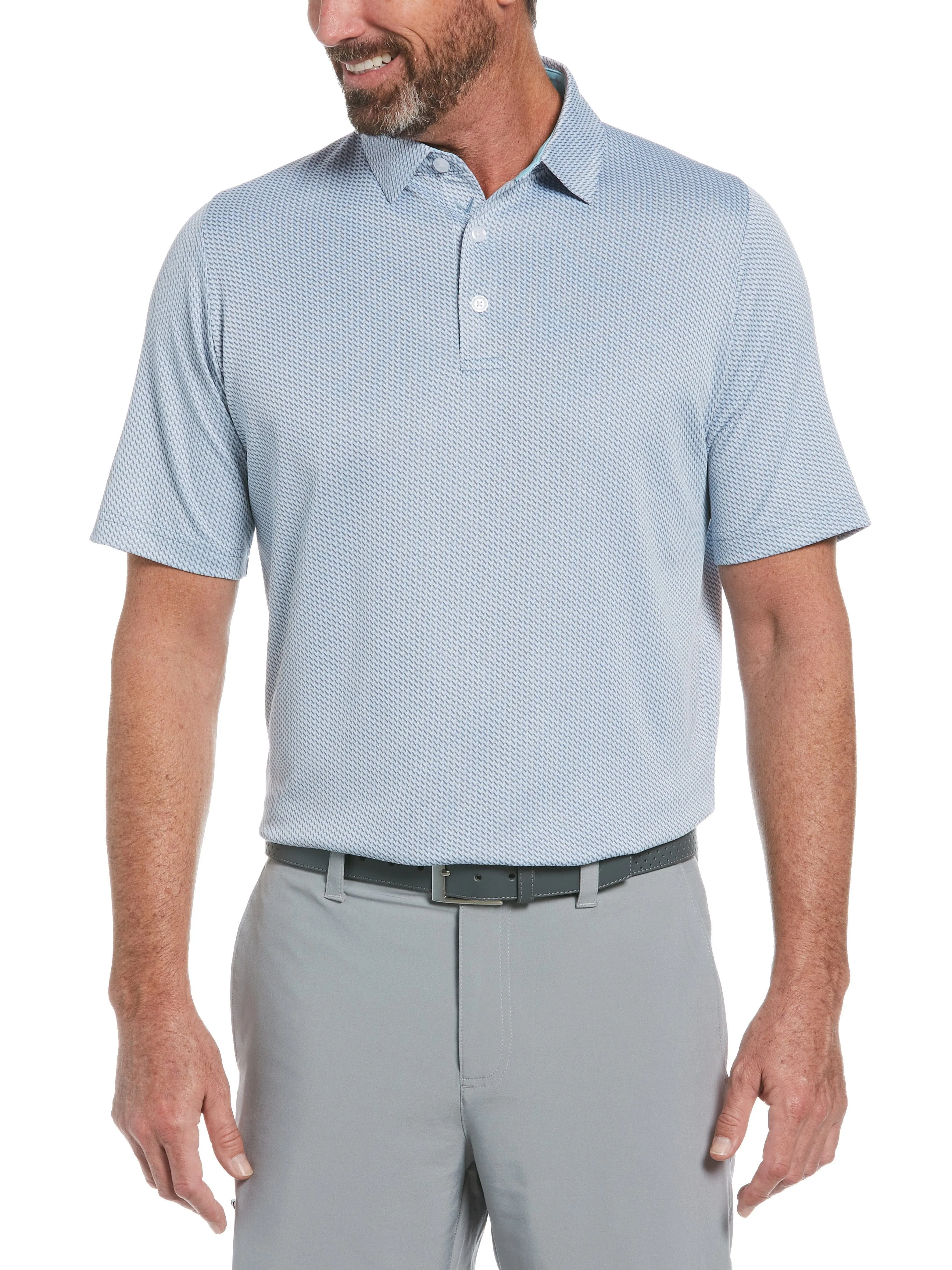 Mens Chevron Jacquard Polo