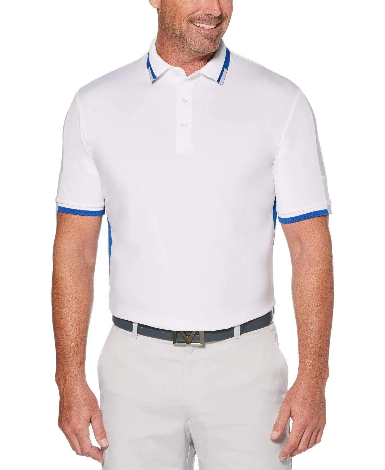Mens Color Block Polo
