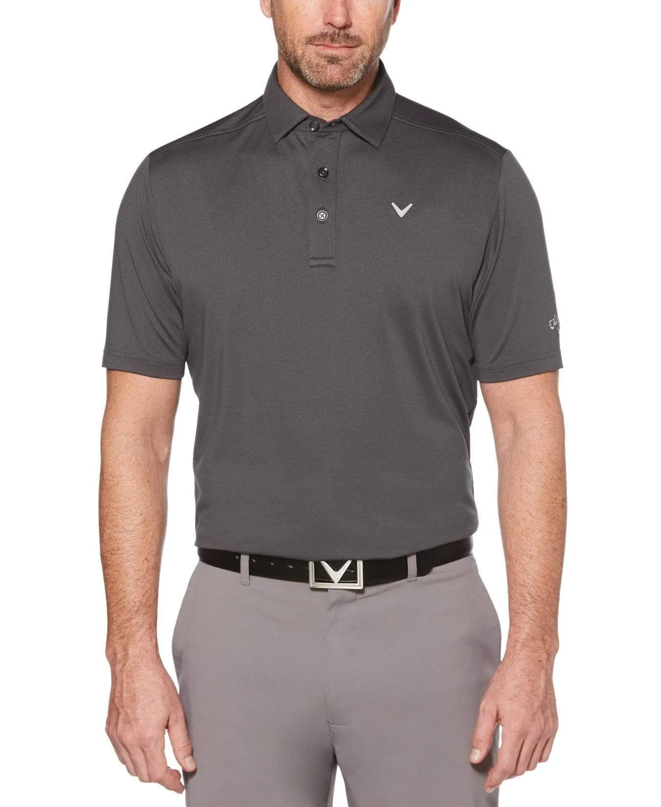 Mens Cooling Micro Hex Polo With Chevron