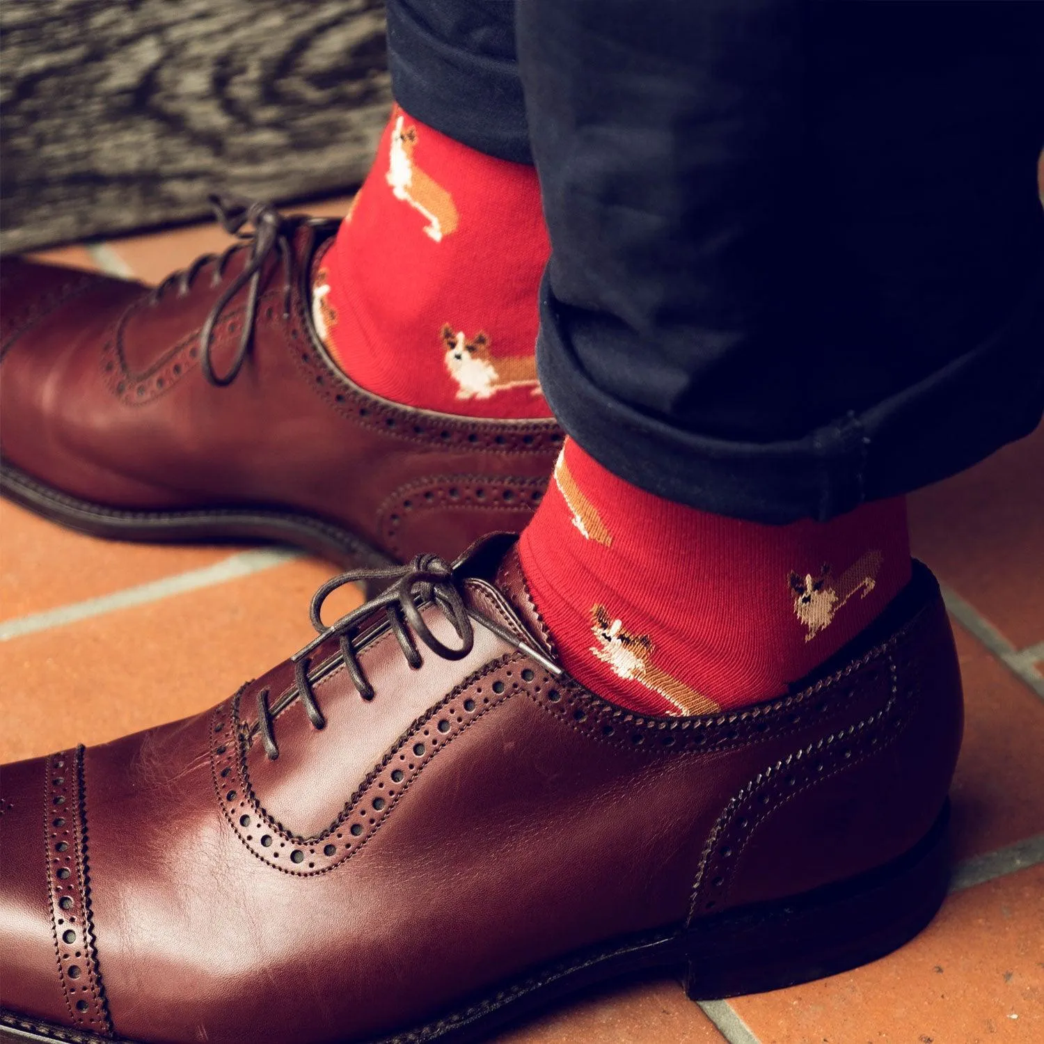 Men's Corgi Dog Cotton Socks