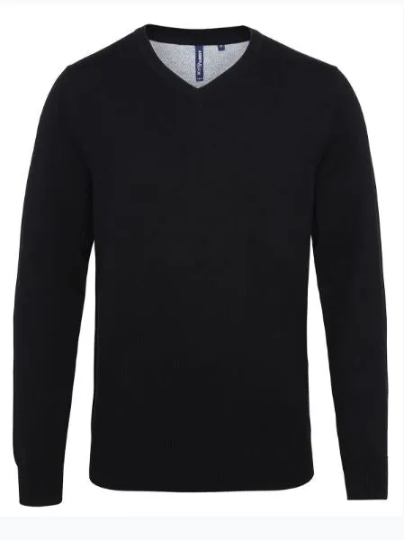 Men's cotton blend v-neck sweater, Personalised Gift