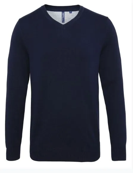 Men's cotton blend v-neck sweater, Personalised Gift