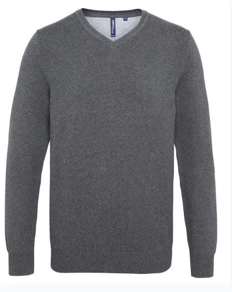 Men's cotton blend v-neck sweater, Personalised Gift