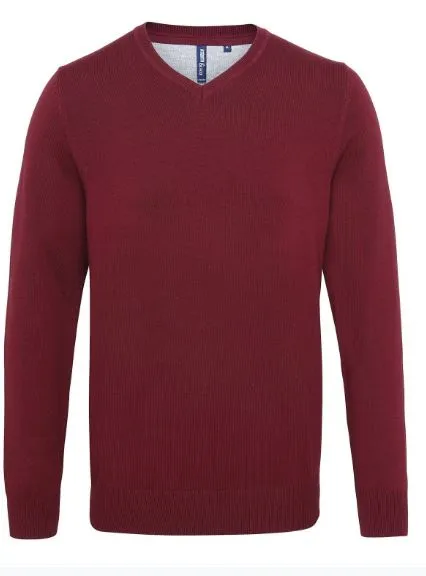Men's cotton blend v-neck sweater, Personalised Gift