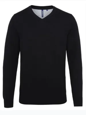 Men's cotton blend v-neck sweater, Personalised Gift