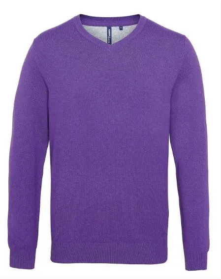 Men's cotton blend v-neck sweater, Personalised Gift