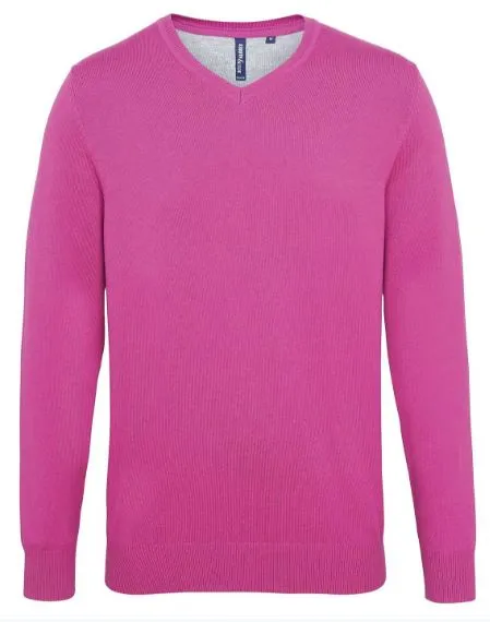 Men's cotton blend v-neck sweater, Personalised Gift