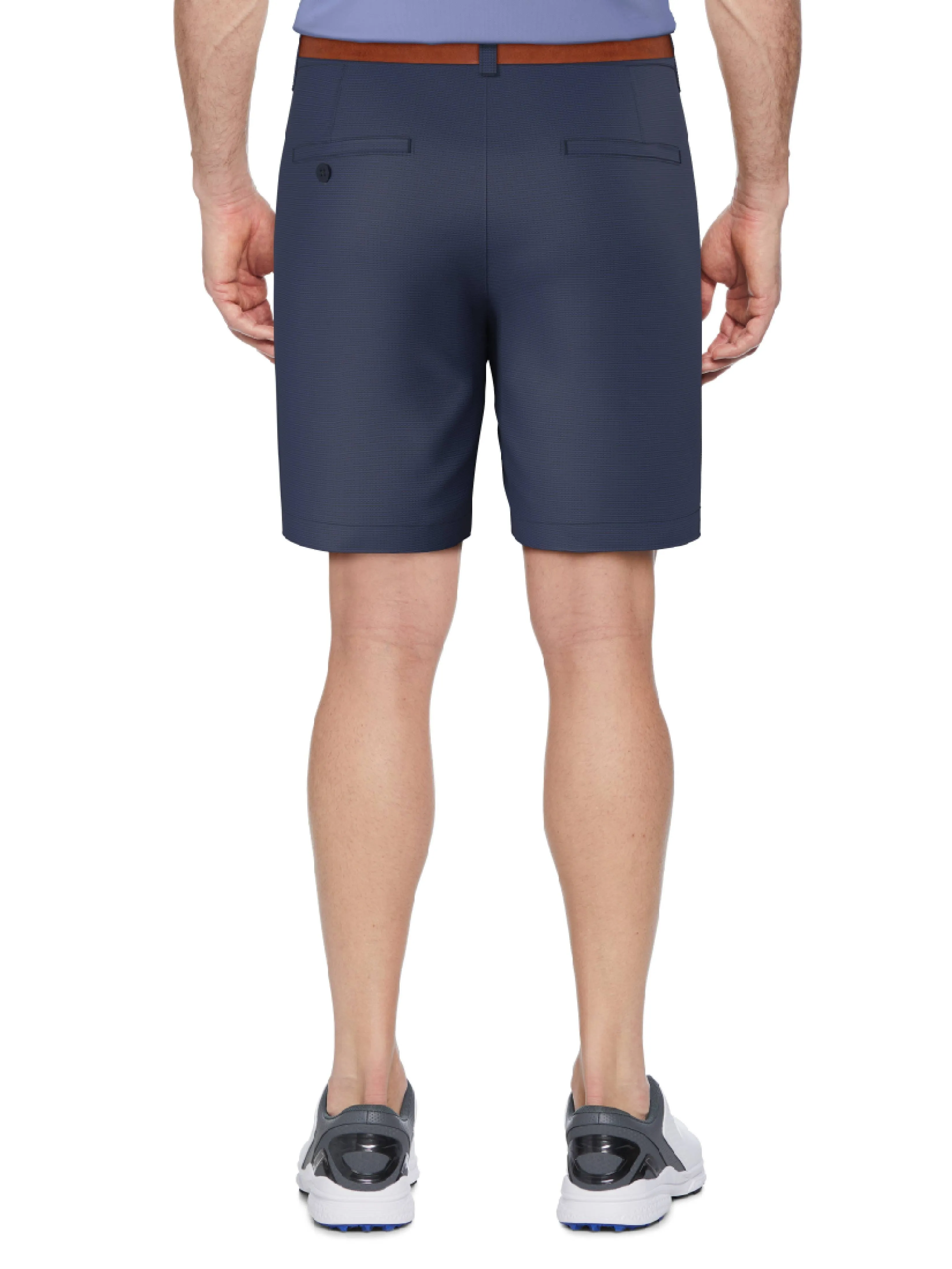 Men's Flat Front Active Waistband Horizontal Golf Print Short