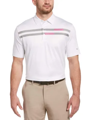 Mens Printed Linear Space Dye Polo