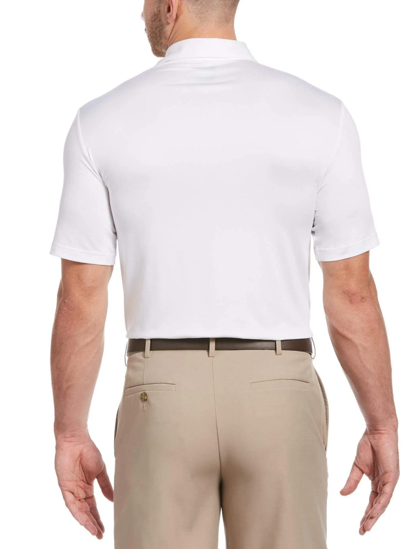 Mens Printed Linear Space Dye Polo