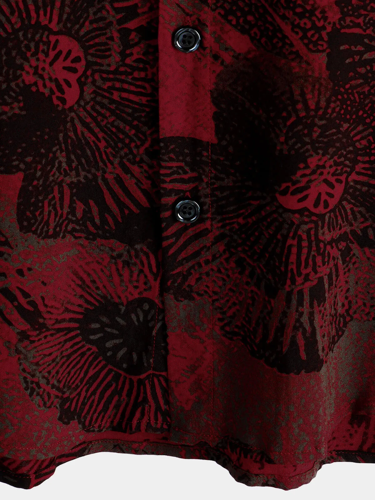 Men's Retro Floral Button Up Casual Short Sleeve Shirt